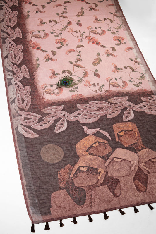 Jeevan Yaatra Linen Saree - Yuvani