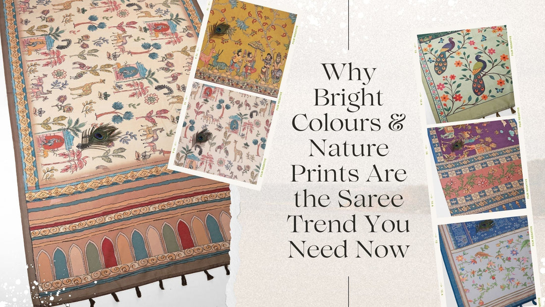 Blog banner with saree flat lay cutouts