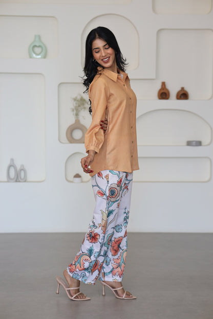 Mustard Contrast Printed Co-Ord Set