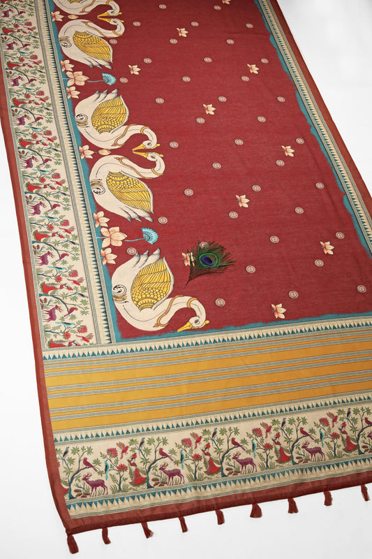 Raj-Hans Chanderi Saree