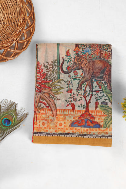 Gulabi Rajbagh Chanderi Saree