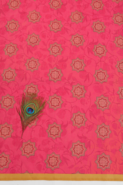 Gulabi Rajbagh Chanderi Saree