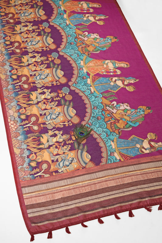 Neel Nartan Chanderi Saree