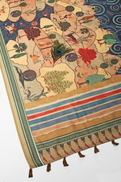Prakriti Varnan Chanderi Saree