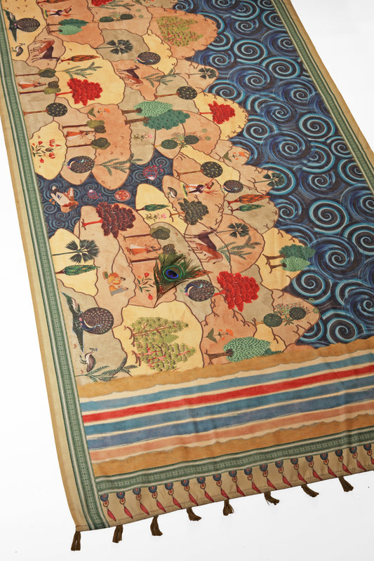 Prakriti Varnan Chanderi Saree