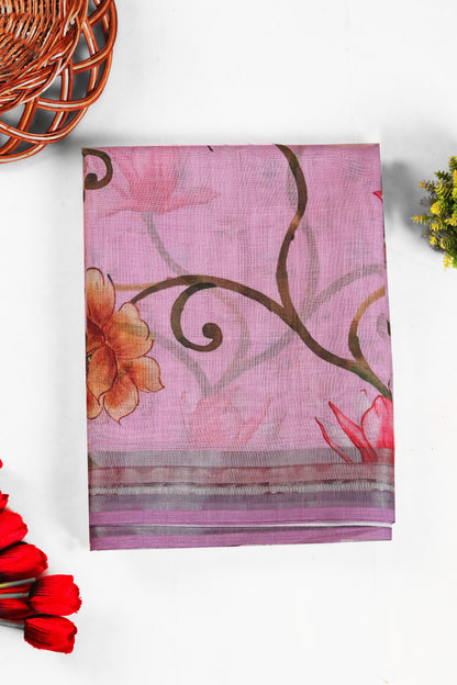 Gulabi Bahar Linen Saree