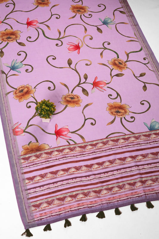 Gulabi Bahar Linen Saree