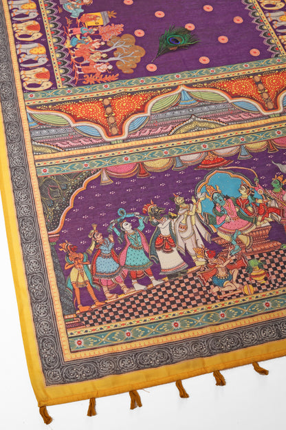 Krishna Darbar Chanderi Saree