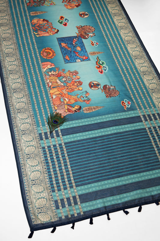 Jal-Leela Chanderi Saree