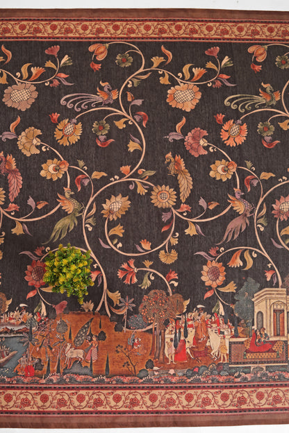 Rajshree Kalamkari Chanderi Saree
