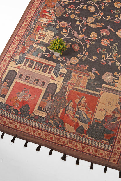 Rajshree Kalamkari Chanderi Saree