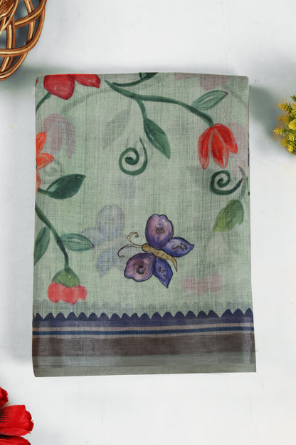 Phool Titli Linen Saree