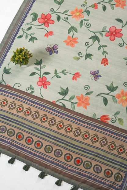 Phool Titli Linen Saree