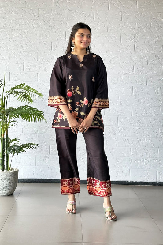 Black Floral Coord Set - Yuvani