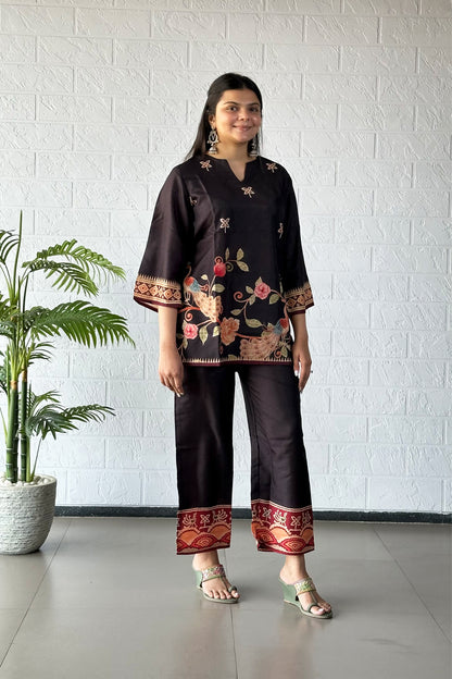 Black Floral Coord Set - Yuvani