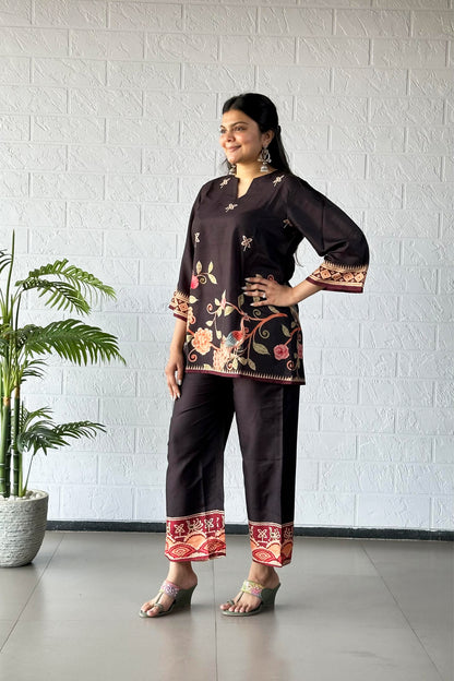 Black Floral Coord Set - Yuvani