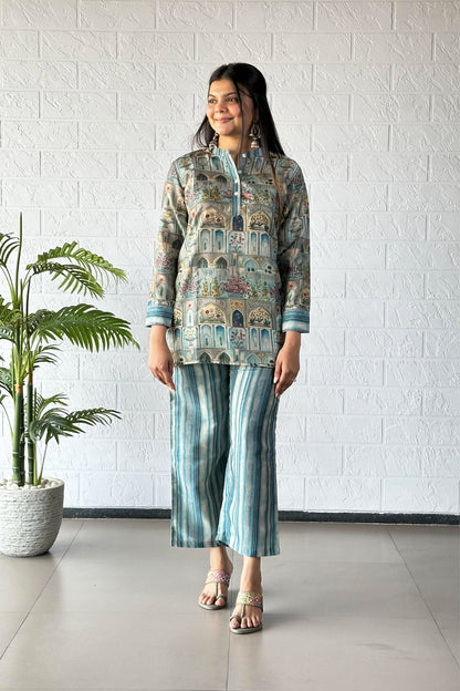Blue Mosaic Coord Set - Yuvani