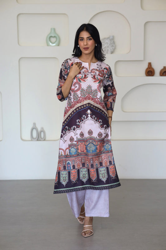 Bright Symmetrical Printed Kurti Set - Yuvani