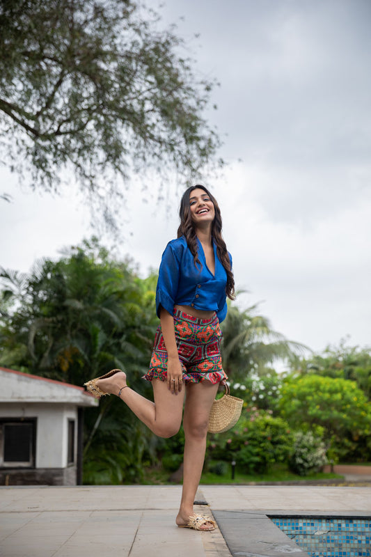 Brightly Blooming Blue Co-ord Set - Yuvani