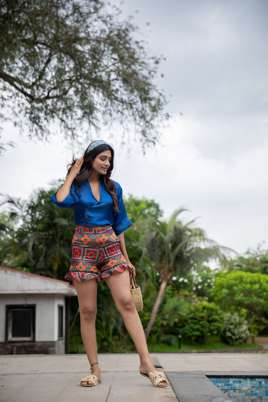 Brightly Blooming Blue Co-ord Set - Yuvani