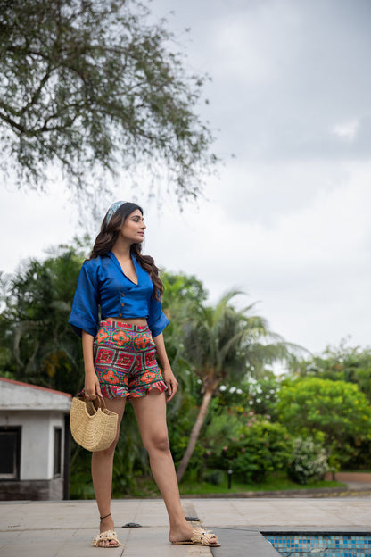 Brightly Blooming Blue Co-ord Set - Yuvani