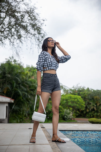 Cubic Curves Cut-out Top - Yuvani