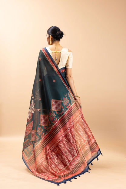Devalaya Chanderi Cotton Saree - Yuvani