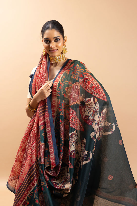 Devalaya Chanderi Cotton Saree - Yuvani