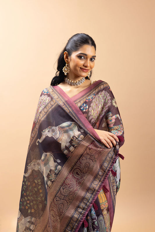 Gajleela Chanderi Saree - Yuvani