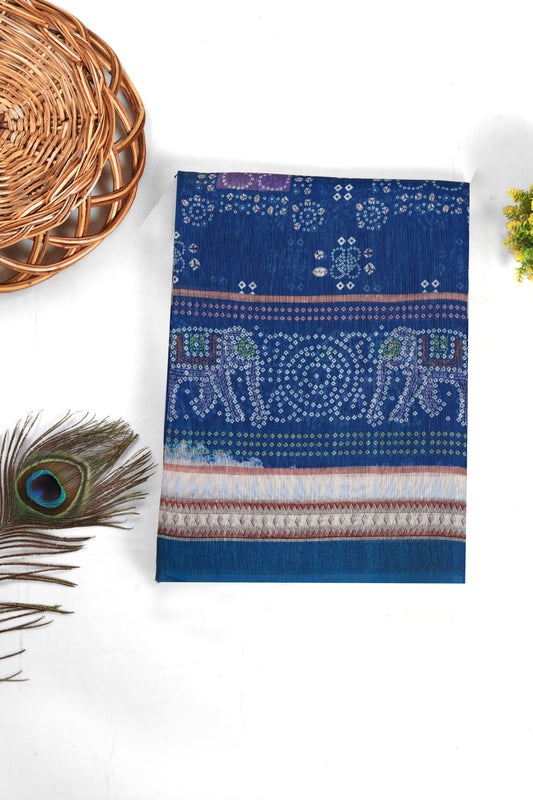 Gajrekha Bandhani Handloom Cotton Silk Saree - Yuvani