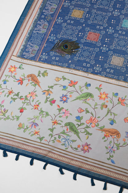 Gajrekha Bandhani Handloom Cotton Silk Saree - Yuvani