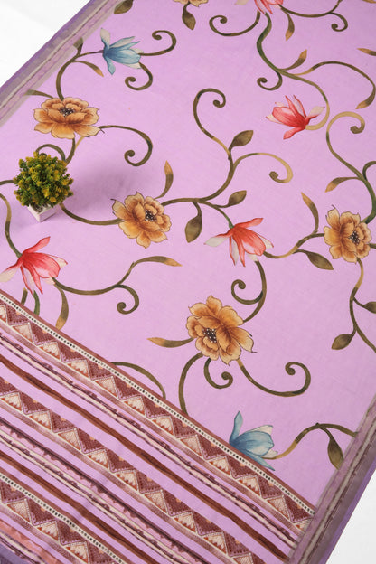 Gulabi Bahar Linen Saree - Yuvani