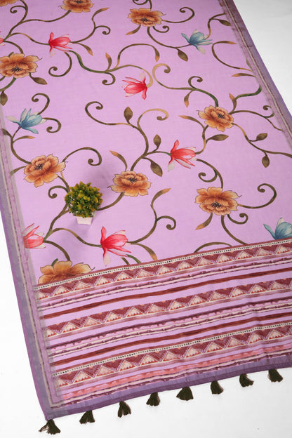 Gulabi Bahar Linen Saree - Yuvani