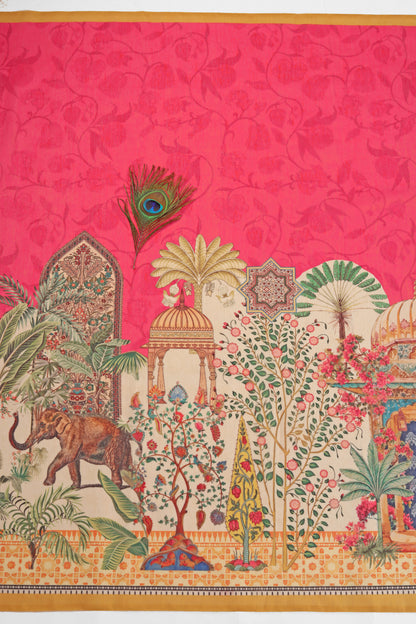 Gulabi Rajbagh Chanderi Saree - Yuvani