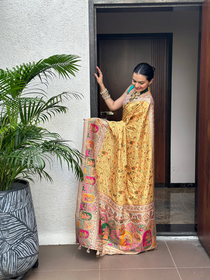 Peetambari Meenakari Jacquard Woven Saree