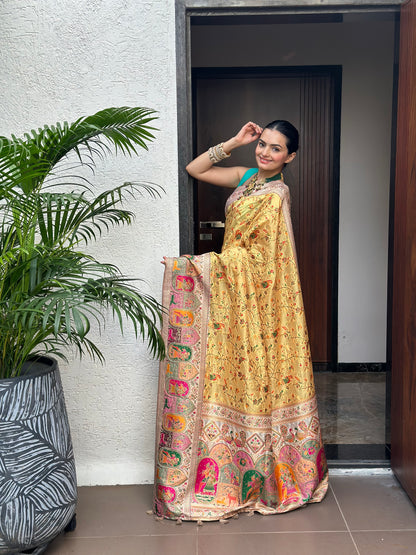 Peetambari Meenakari Jacquard Woven Saree