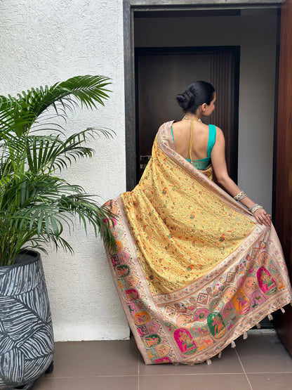 Peetambari Meenakari Jacquard Woven Saree