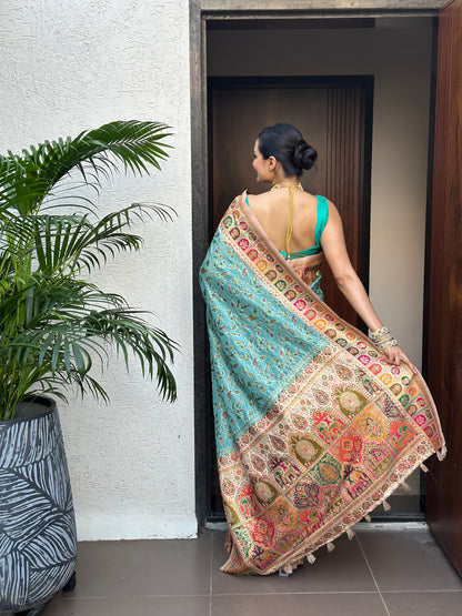 Indraneel Meenakari Jacquard Woven Saree