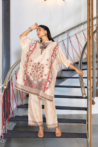 Iconic Ivory Kaftan Set - Yuvani