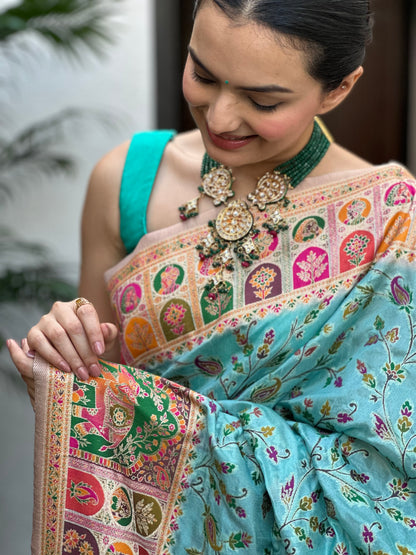 Indraneel Meenakari Jacquard Woven Saree - Yuvani