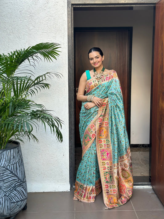 Indraneel Meenakari Jacquard Woven Saree - Yuvani