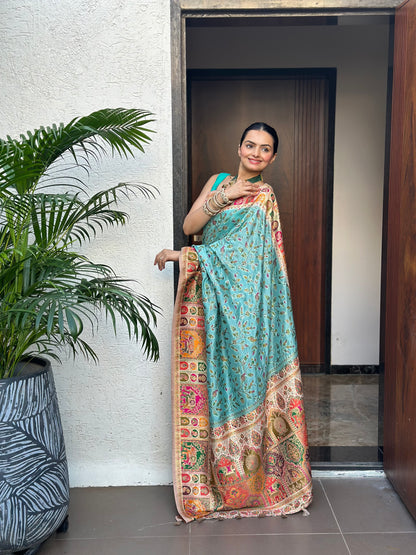 Indraneel Meenakari Jacquard Woven Saree - Yuvani