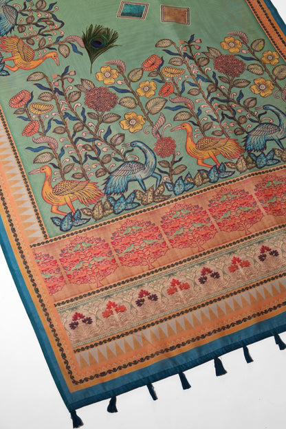 Kalrav Chanderi Cotton Saree - Yuvani