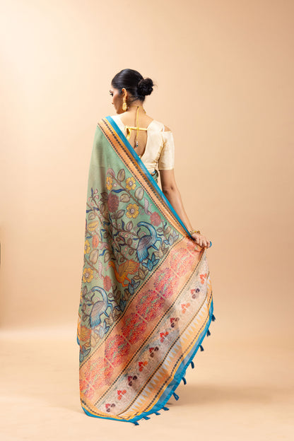 Kalrav Chanderi Cotton Saree - Yuvani