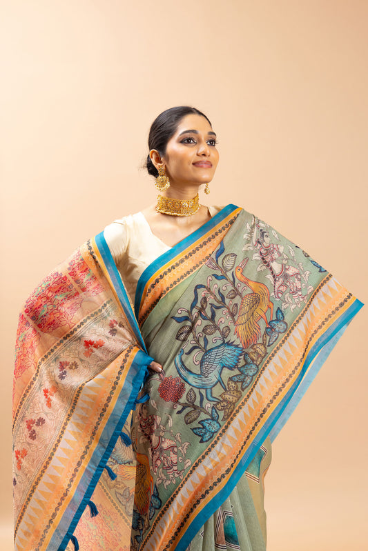 Kalrav Chanderi Cotton Saree - Yuvani