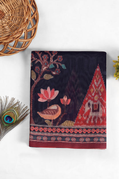 Kona Chanderi Cotton Saree - Yuvani