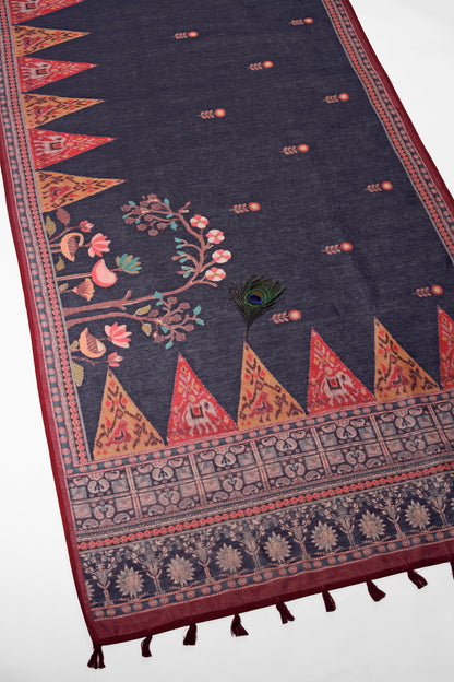 Kona Chanderi Cotton Saree - Yuvani