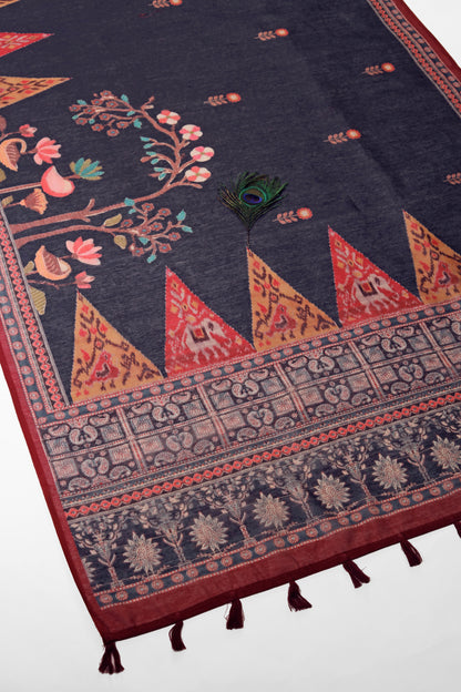 Kona Chanderi Cotton Saree - Yuvani