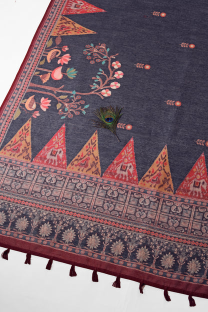 Kona Chanderi Cotton Saree - Yuvani