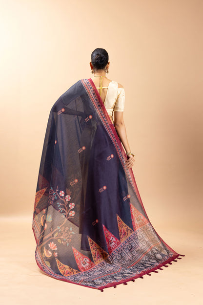 Kona Chanderi Cotton Saree - Yuvani